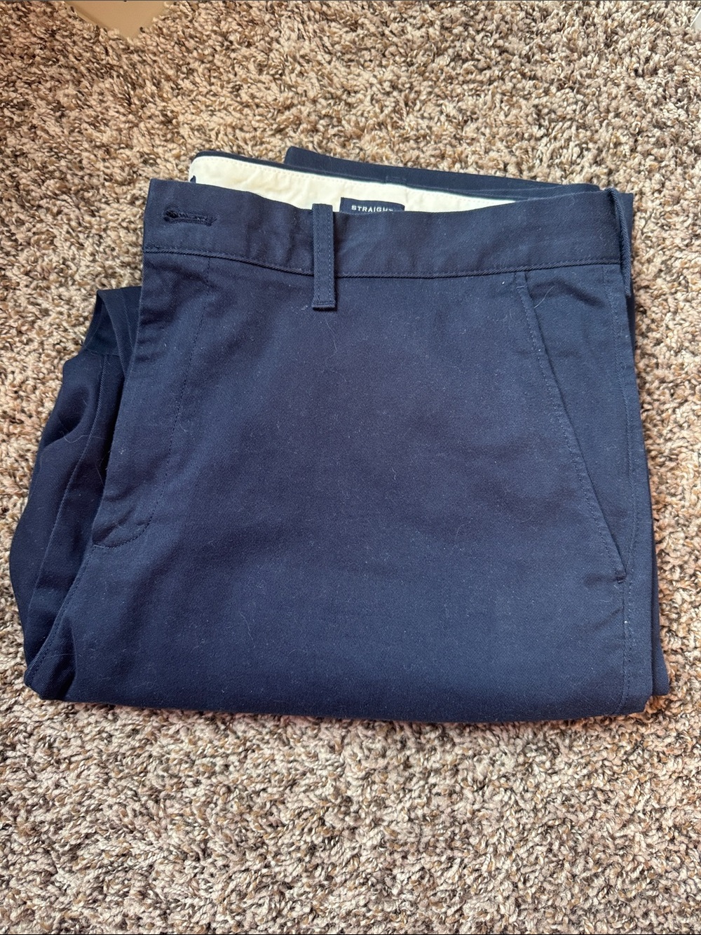J Crew Men's Navy Flex Straight-Fit Casual Pants